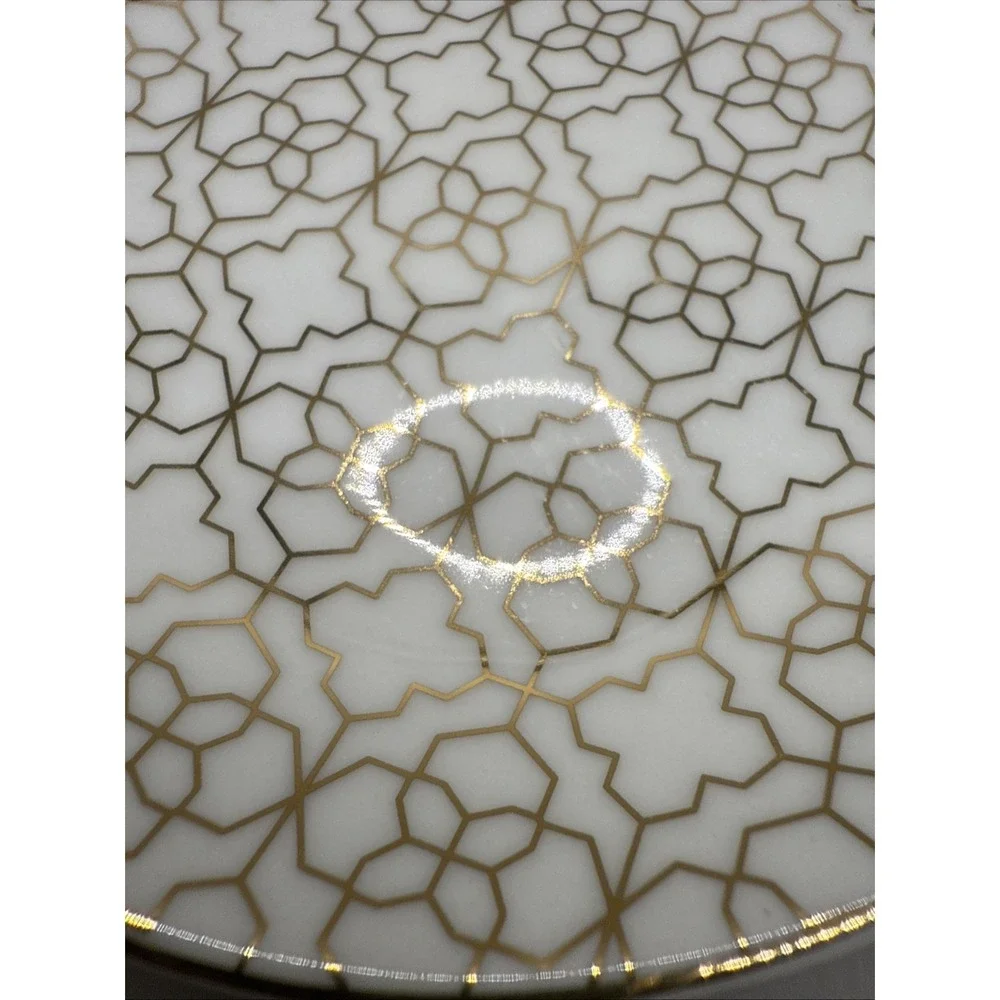 Kendra Scott Gold Filigree Ceramic Ring‎ Holder Jewelry Trinket Dish 4.5